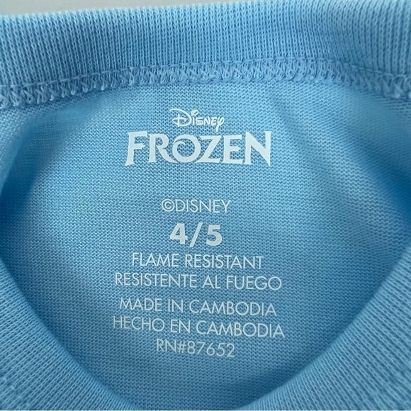 NWT DISNEY Frozen Girl’s 2-Pc Pajamas Sz 4/5 Multi Colors Long Sleeves/Bottoms - Picture 6 of 12